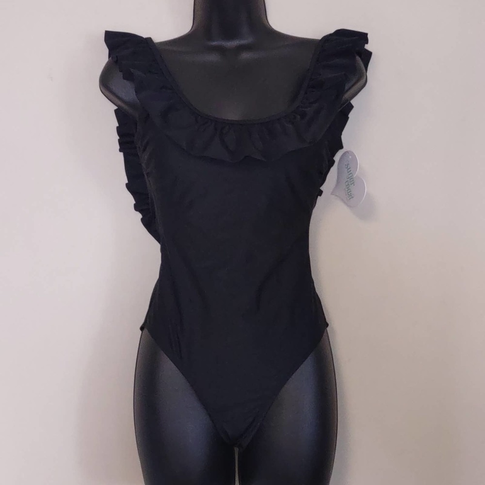 Lolli Sugar Coast Women's Ruffled One Piece Swimsuit - Black - XS - Picture 2 of 10